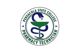 Logo of the Pharmacy Technician Student Association at Pensacola State College.