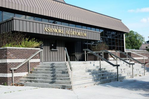Performing Arts Department at Pensacola State College, Ashmore Auditorium entrance.