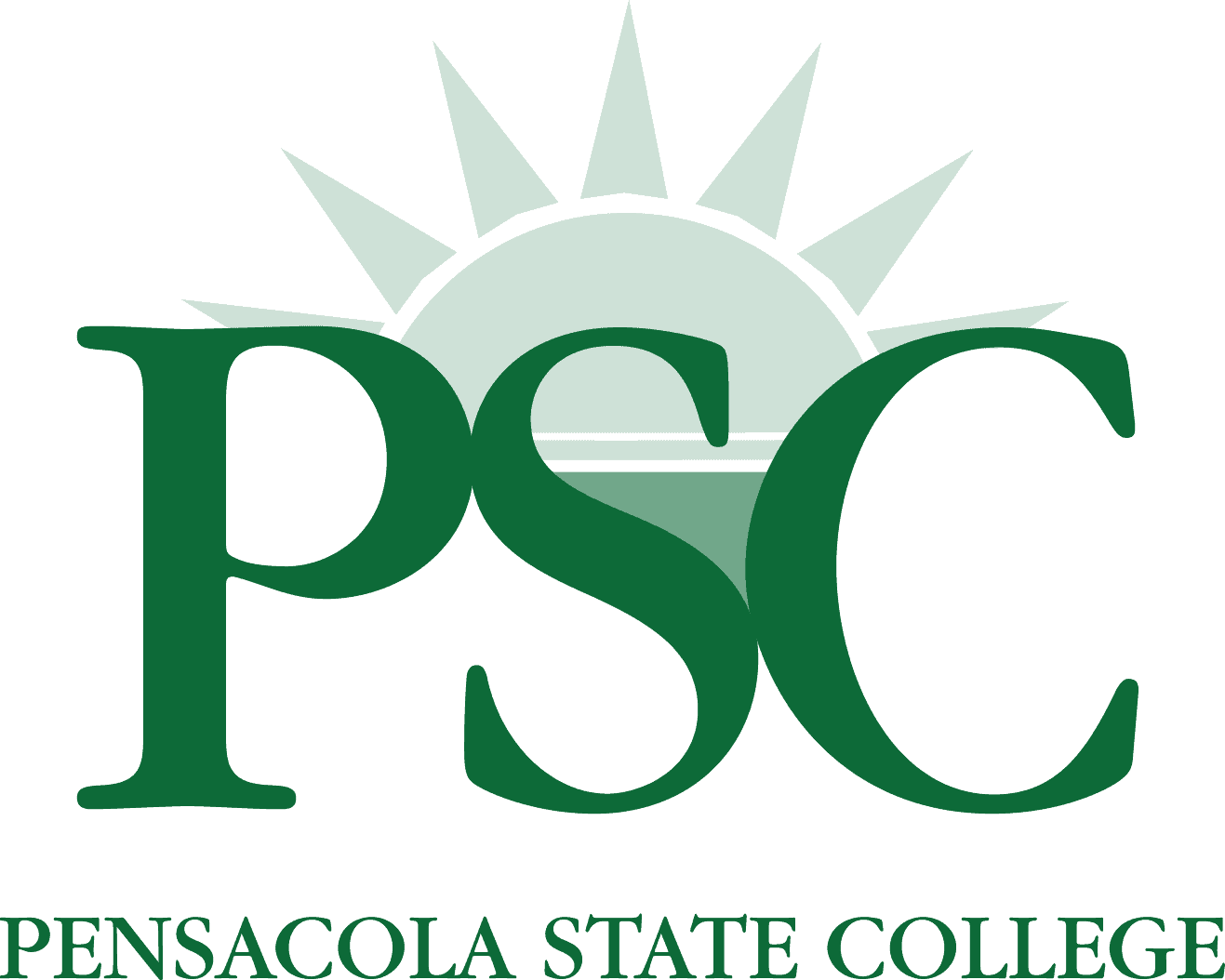 Pensacola State College branding logo emphasizing identity and community engagement.