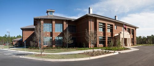 Pensacola State College campus building featuring educational facilities, student services, and acce.