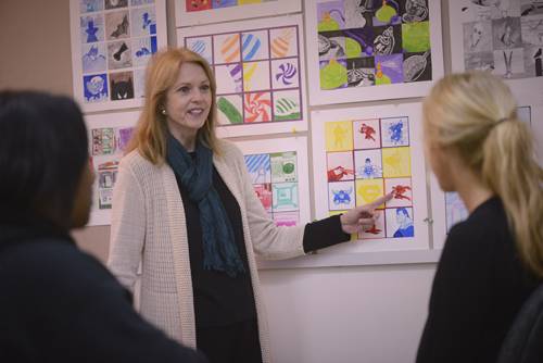 Art education, college art program, student learning, creative teaching, visual arts class.