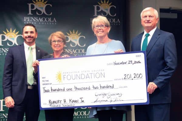 Kahn Family Foundation donates over $200,000 to Pensacola State College for educational programs.