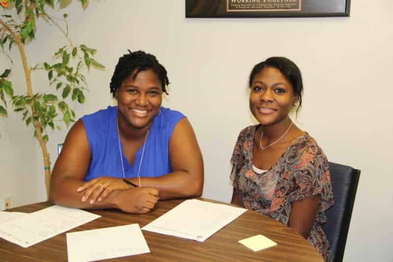 Student support meeting for federal grant program at Pensacola State College.