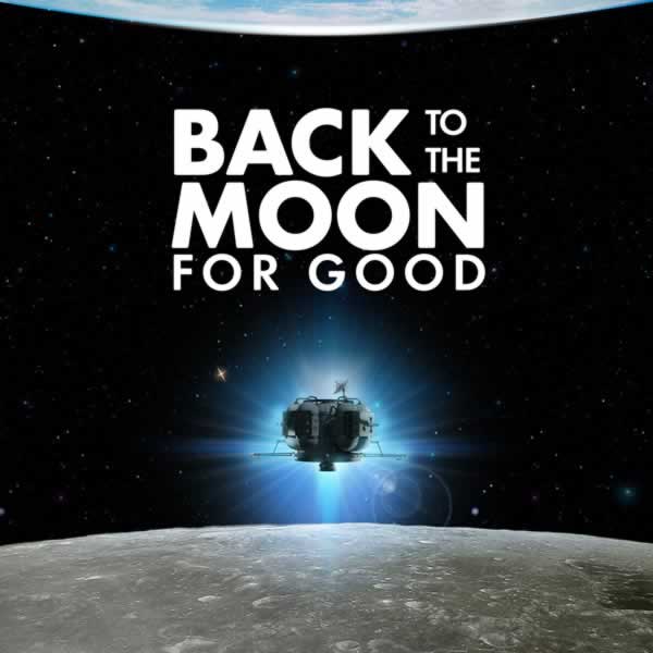 Educational image promoting free planetarium shows focused on lunar exploration and space science.