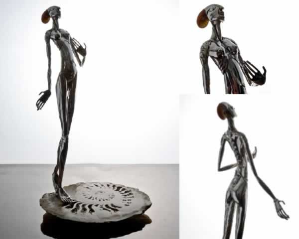 Abstract female sculpture art piece displayed at Pensacola State College Switzer Center.