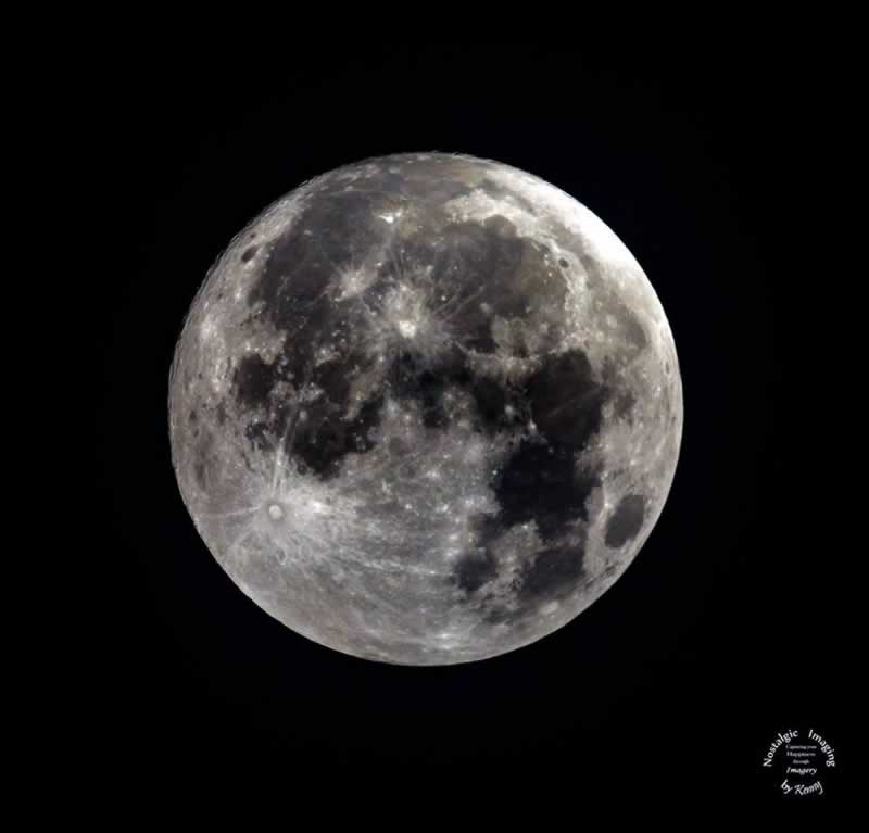 Supermoon over the night sky at Pensacola State College.