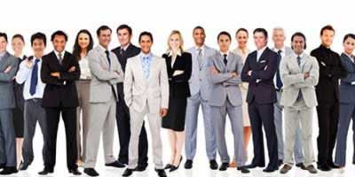 Diverse corporate professionals participating in professional development training.