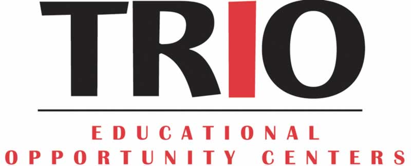Accessible image showing TRIO Educational Opportunity Center logo promoting college access and stude.