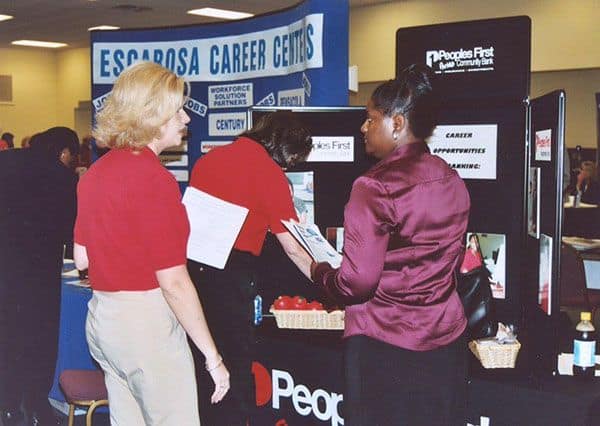 Diverse students and recruiters engage at the annual PSC multicultural job fair event.
