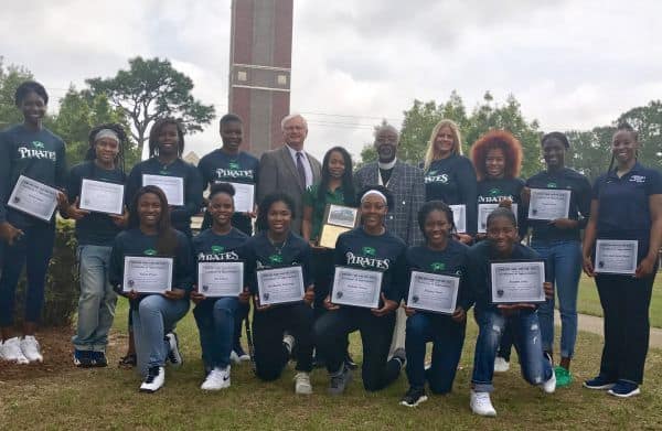 Pensacola State Lady Pirates team recognized for volunteerism and community service.