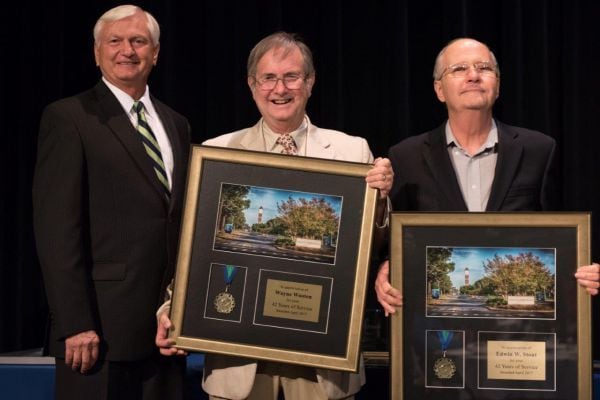 Celebrating 97 employees at Pensacola State College receiving service awards for their dedication an.