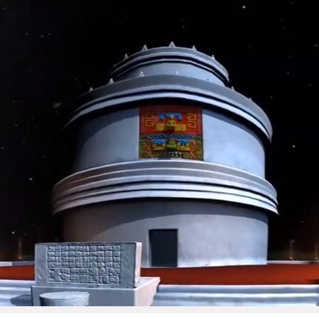 Mayan observatory replica showcasing ancient astronomical architecture at Pensacola State College.