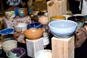 Colorful ceramic bowls showcased at the 10th anniversary of the Pick a Bowl/Fill a Bowl charity even.