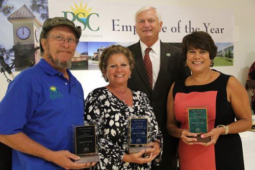 Pensacola State College honors three Employees of the Year with awards at a recognition event.