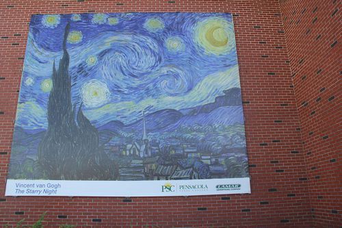 Vincent van Gogh's Starry Night mural at Pensacola State College campus.