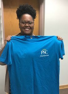 Pirates treasure shirt at Pensacola State College airport.
