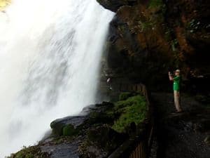 Waterfall at Pensacola State College outdoor campus, showcasing natural beauty and outdoor learning.