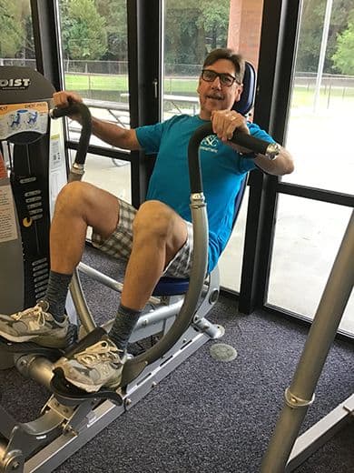 Accessible gym equipment for community members.