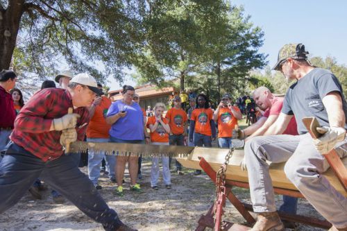 Lumberjack competition during the 31st annual forestry conclave at PSC Milton campus.