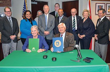 UWF and PSC officials sign updated articulation agreement to enhance higher education collaboration.