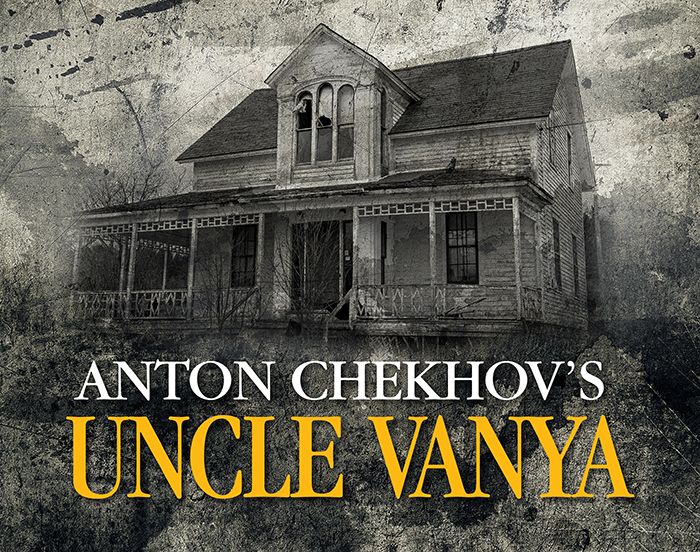 Haunted house image promoting Anton Chekhov's Uncle Vanya theatrical production at Pensacola State C.