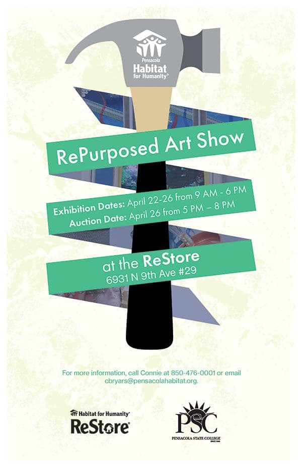 Habitat for Humanity and Pensacola State College host 'Artistically Repurposed' art exhibition.