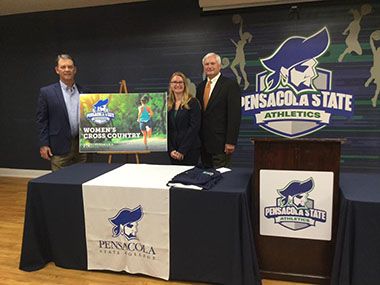 Women&rsquo;s cross country team signing with Pensacola State Athletics for college sports excellence.