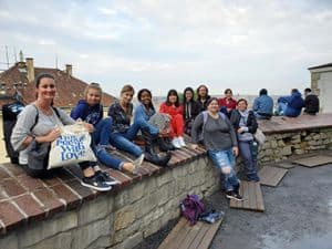 Group of Robinson Honors Program students enjoying scenic views in Central Europe.