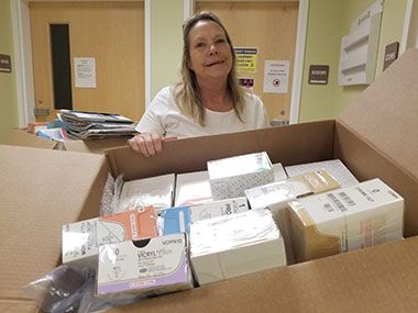Veterinary technology students at Pensacola State College donate medical supplies to local charity.