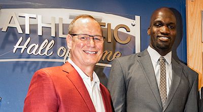 Prominent PSC Athletics Hall of Fame inductees attending the 2019 Pirate Experience celebration.