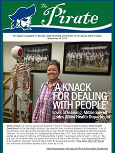 Pirate College health department open house event at Pensacola State College, showcasing student pro.