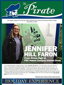 Accessible campus map and student profile of Jennifer Hill Faron at Pensacola State College.
