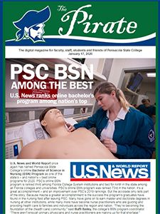 Nursing students practicing patient care skills in Pensacola State College simulation lab.