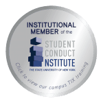 Institutional member badge for student conduct training at Pensacola State College.