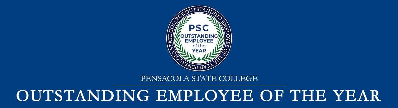 Celebrating the Outstanding Employee of the Year at Pensacola State College in a formal award ceremo.