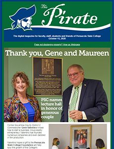 Recognizing Gene and Maureen for their generous support at Pensacola State College.