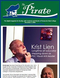 College magazine cover featuring Krist Lien, a long-time educator and PVSC visual arts leader.