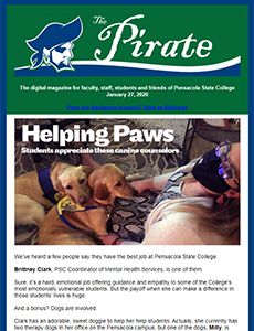 Students Support Canine Counselors at Pensacola State College.