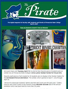 Art student honors exhibition showcasing diverse artwork at Pensacola State College, April 8, 2021,.