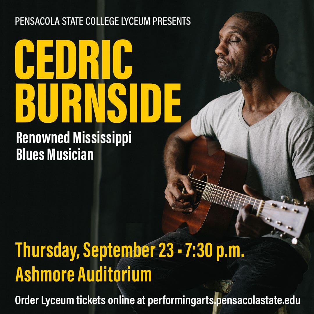 Renowned Mississippi blues musician Cedric Burnside performs live at PSC Lyceum.