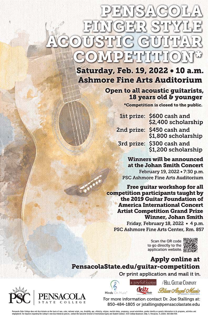 Guitar competition for acoustic guitarists at PSC Ashmore Fine Arts Auditorium.
