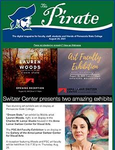 Art Faculty Exhibition showcasing student and faculty artwork at Pensacola State College.