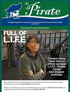 Pensacola State College student enjoying fitness activities at L.I.F.E. Fitness Center on campus.