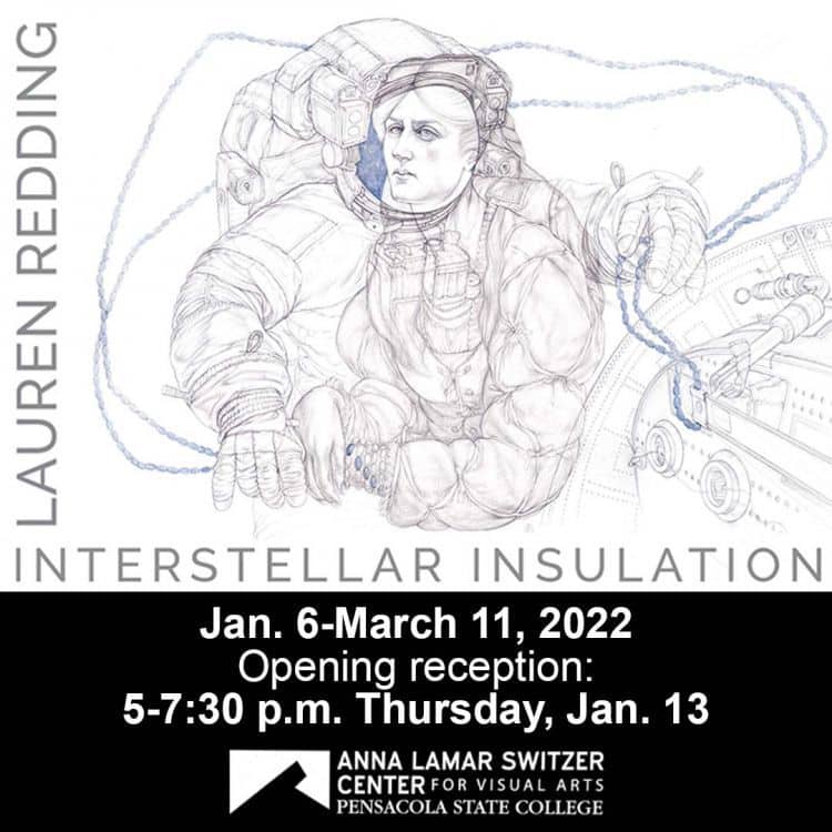 Detailed astronaut illustration highlighting space exploration art exhibit.