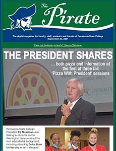 The President Shares Pizza With Students at Pensacola State College.