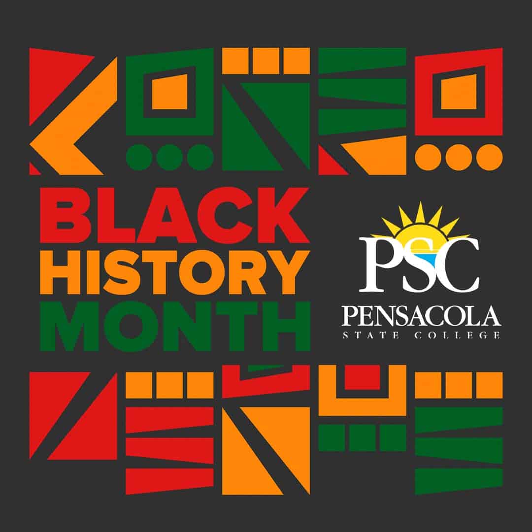 Vibrant graphic promoting PSC's Black History Month 2022 celebrations and community engagement.