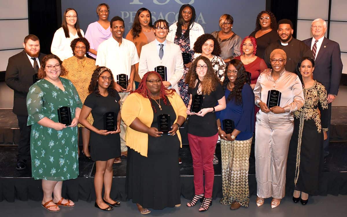 Diverse group of students and supporters at PSC African American Memorial Endowment Scholarship cere.