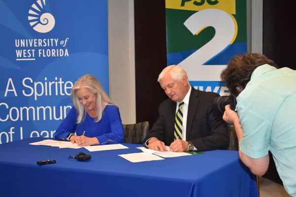 UWF and PSC sign articulation agreement for seamless student transfer.