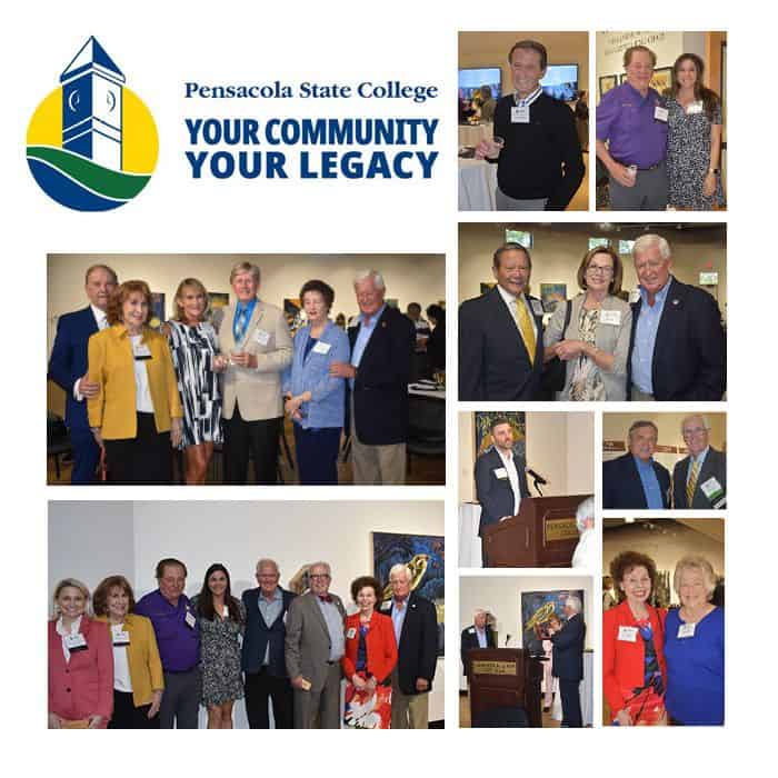Group photo of Pensacola State College supporters celebrating the 'Your Community-Your Legacy' campa.