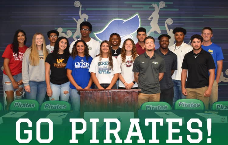 Young athletes committing to college sports programs across the U.S.